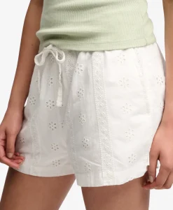 Cotton Broderie Beach Shorts