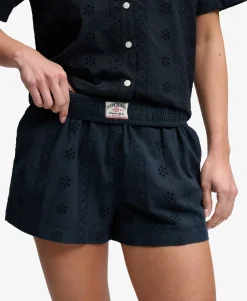 Cotton Broderie Beach Shorts
