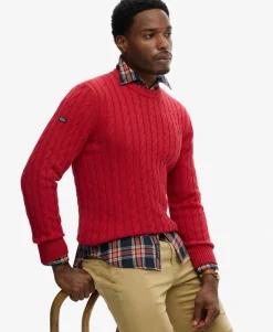 Cotton Cable Knit Crew Jumper