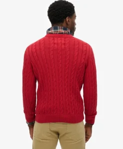 Cotton Cable Knit Crew Jumper