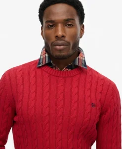 Cotton Cable Knit Crew Jumper