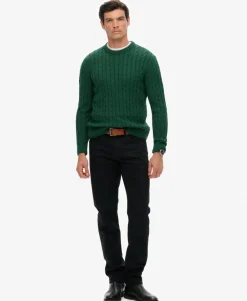 Cotton Cable Knit Crew Jumper