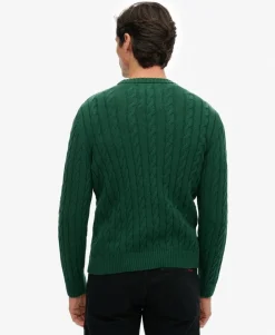 Cotton Cable Knit Crew Jumper