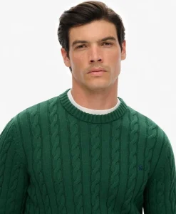 Cotton Cable Knit Crew Jumper