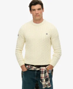 Cotton Cable Knit Crew Jumper