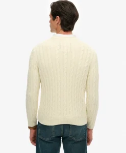 Cotton Cable Knit Crew Jumper