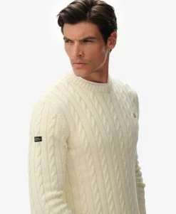 Cotton Cable Knit Crew Jumper