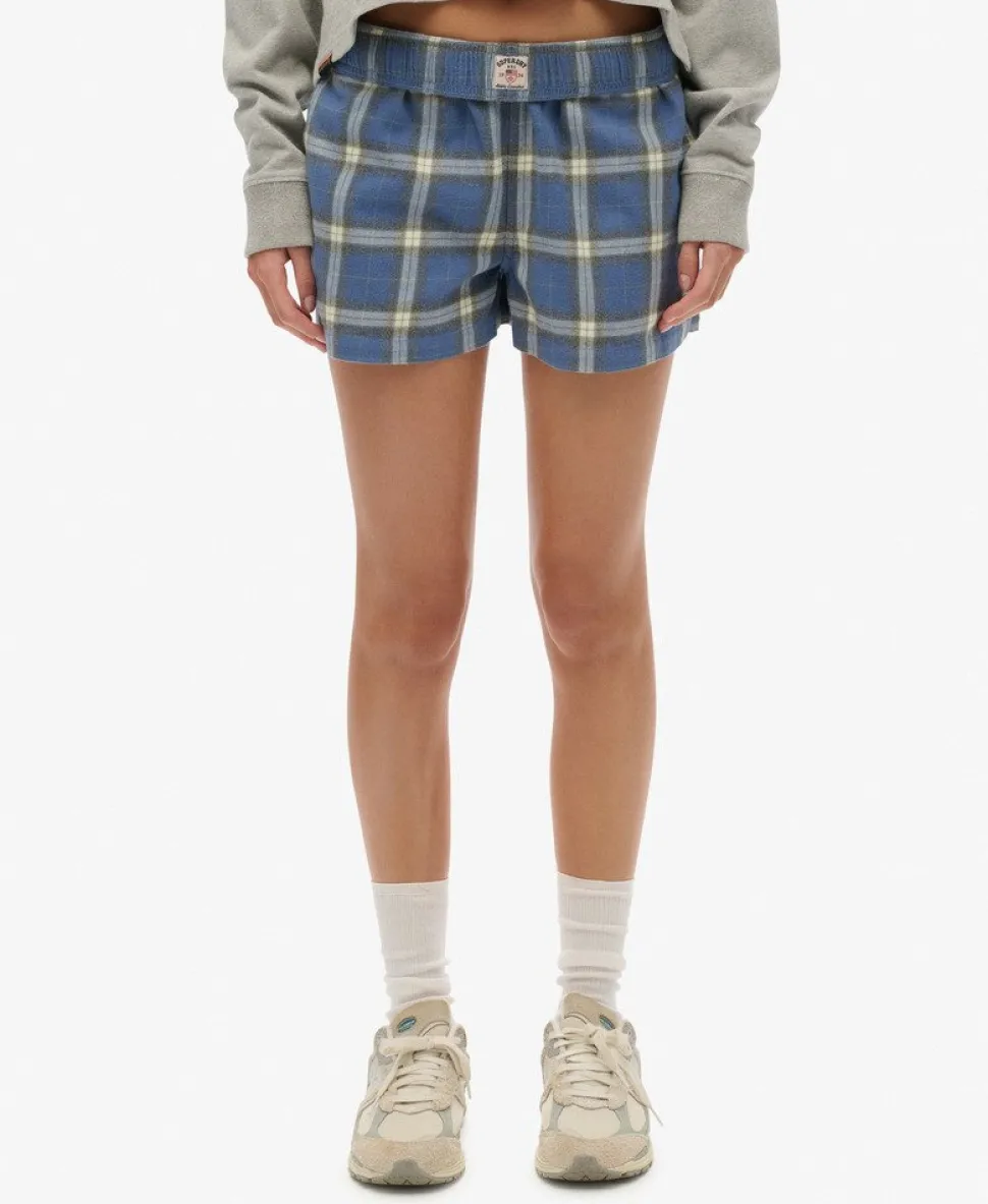 Cotton Check Elastic Shorts