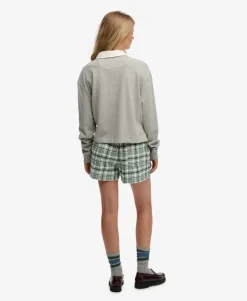 Cotton Check Elastic Shorts