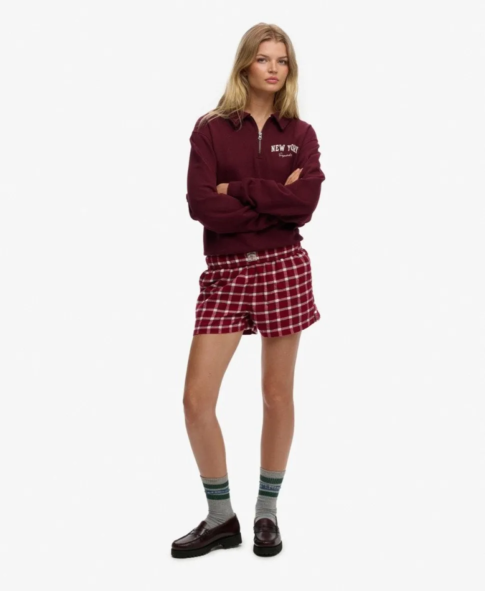 Cotton Check Elastic Shorts