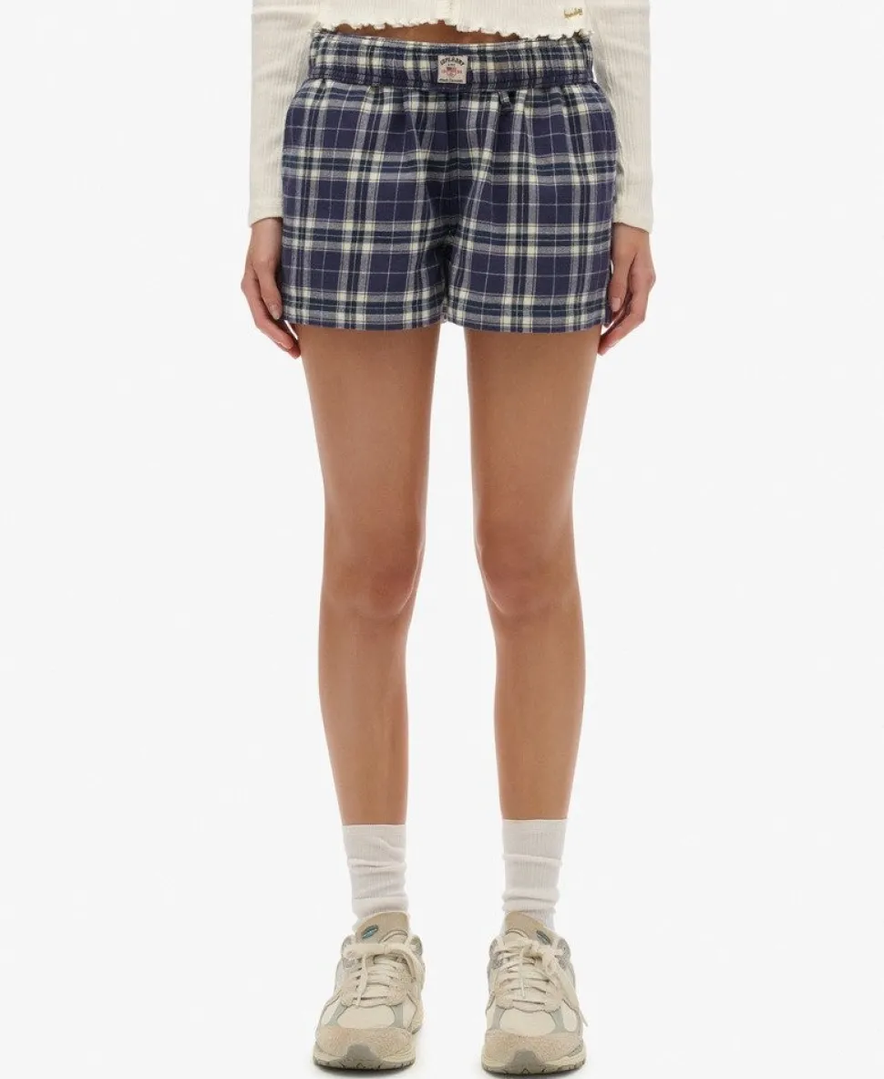 Cotton Check Elastic Shorts