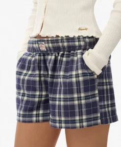 Cotton Check Elastic Shorts