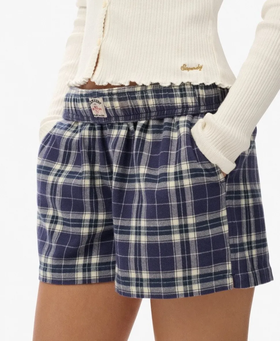 Cotton Check Elastic Shorts