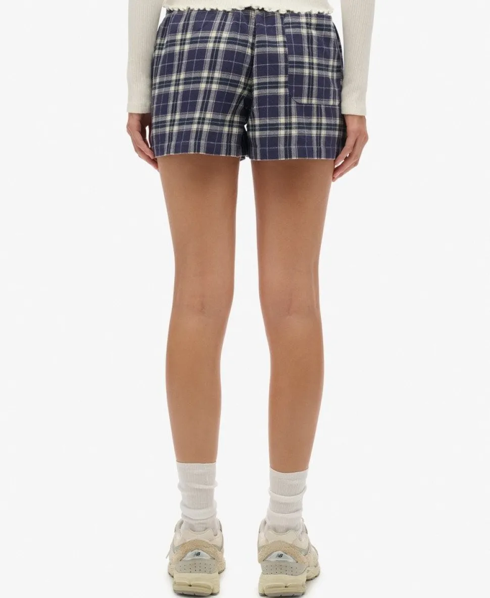 Cotton Check Elastic Shorts