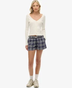 Cotton Check Elastic Shorts