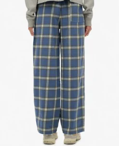 Cotton Check Elastic Trousers