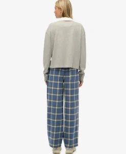 Cotton Check Elastic Trousers
