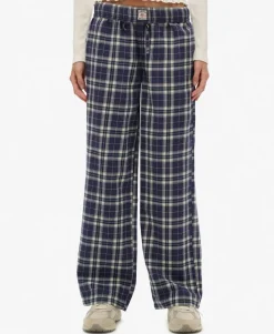 Cotton Check Elastic Trousers