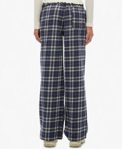 Cotton Check Elastic Trousers