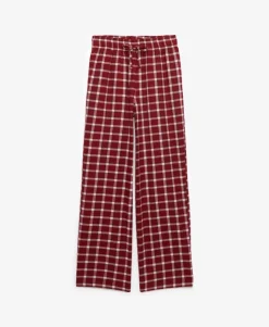 Cotton Check Elastic Trousers