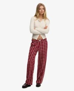 Cotton Check Elastic Trousers