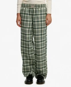 Cotton Check Elastic Trousers