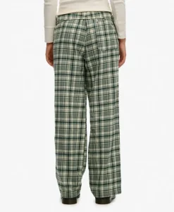 Cotton Check Elastic Trousers