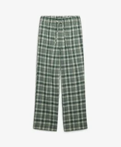 Cotton Check Elastic Trousers