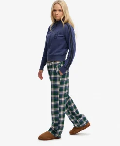Cotton Check Elastic Trousers