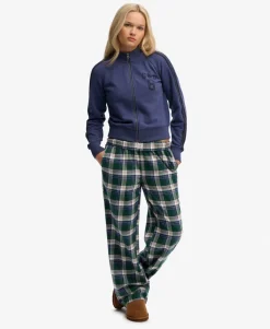 Cotton Check Elastic Trousers