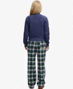 Cotton Check Elastic Trousers