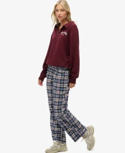 Cotton Check Elastic Trousers