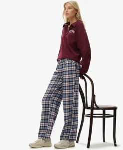 Cotton Check Elastic Trousers