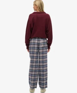Cotton Check Elastic Trousers