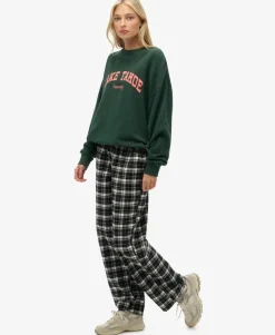 Cotton Check Elastic Trousers