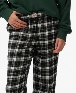 Cotton Check Elastic Trousers