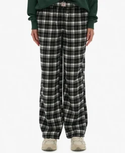 Cotton Check Elastic Trousers