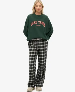 Cotton Check Elastic Trousers