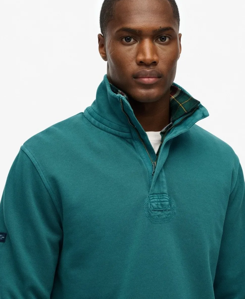Cotton Classic Pique Half Zip Sweatshirt