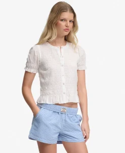 Cotton Elastic Check Shorts