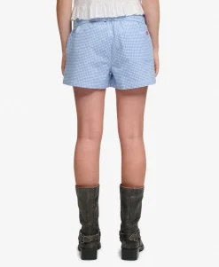 Cotton Elastic Check Shorts