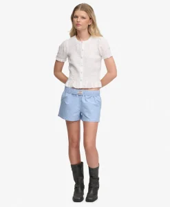 Cotton Elastic Check Shorts
