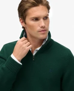 Cotton Half Zip Knit Jumper