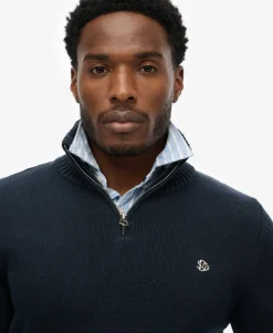 Cotton Half Zip Knit Jumper