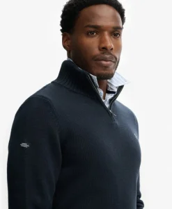 Cotton Half Zip Knit Jumper