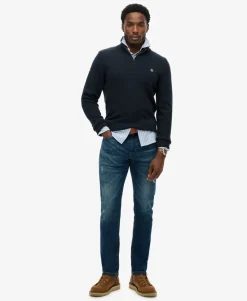 Cotton Half Zip Knit Jumper