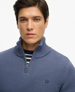 Cotton Half Zip Knit Jumper