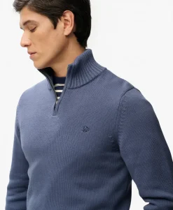 Cotton Half Zip Knit Jumper