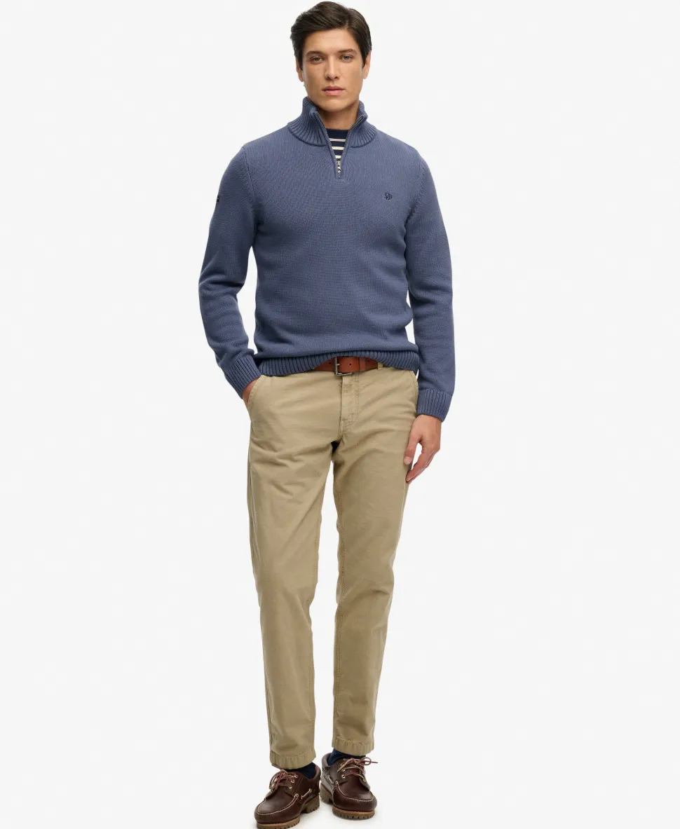 Cotton Half Zip Knit Jumper