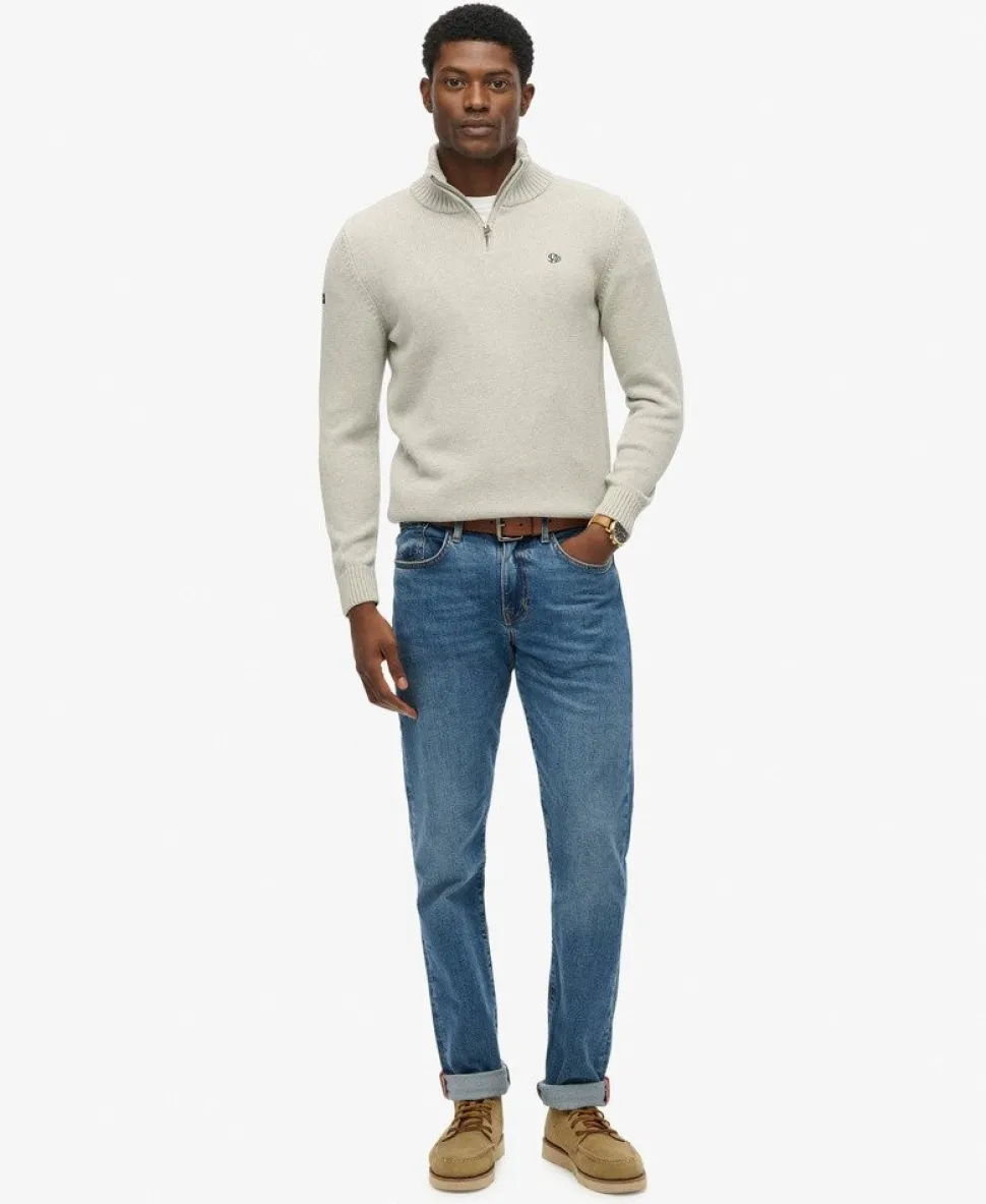 Cotton Half Zip Knit Jumper